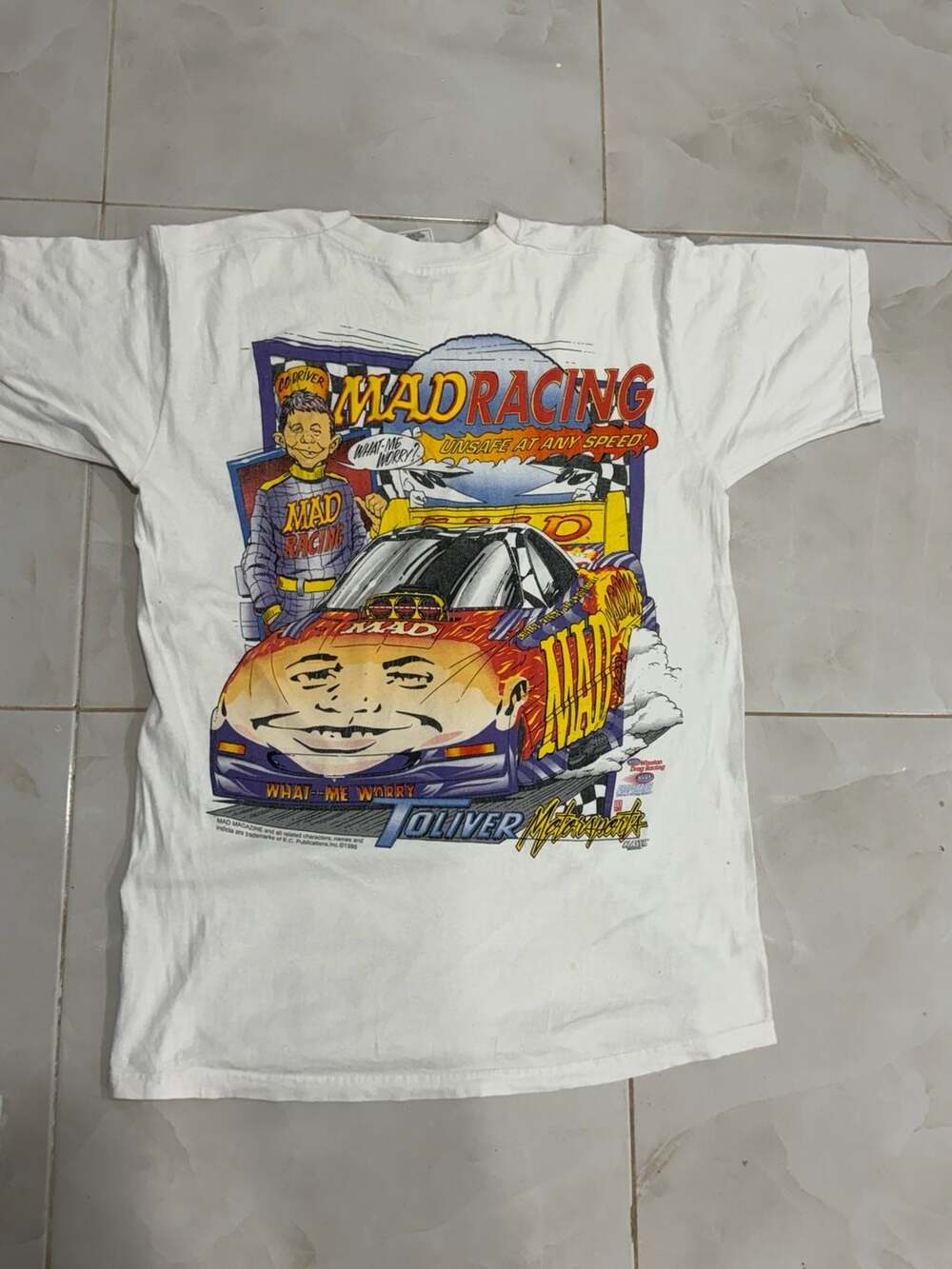 Vintage 1998 MAD Magazine Jerry Toliver Racing T-Shirt